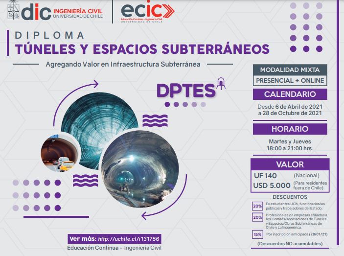 Dicuchile de la Universidad de Chile inicia nueva edición del Diploma de Túneles y Espacios Subterráneos