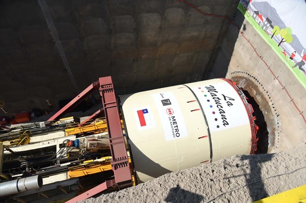 Tuneladora “La Matucana” inicia operaciones en Línea 7 del Metro de Santiago